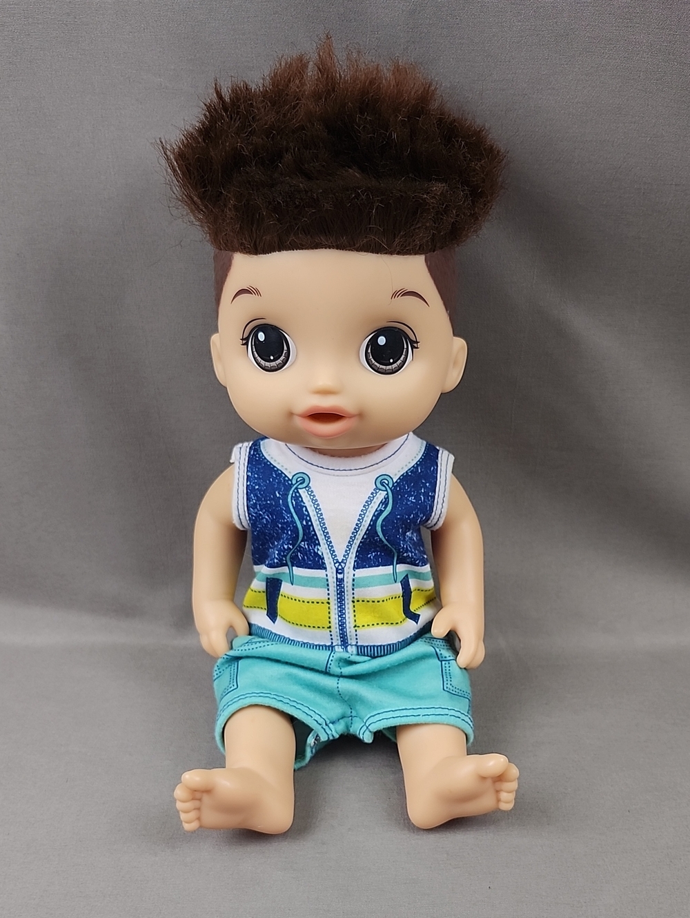 Baby Alive Sweet Spoonful 12" Boy Doll Brown Brunette Hair Hasbro 2017 *Read*